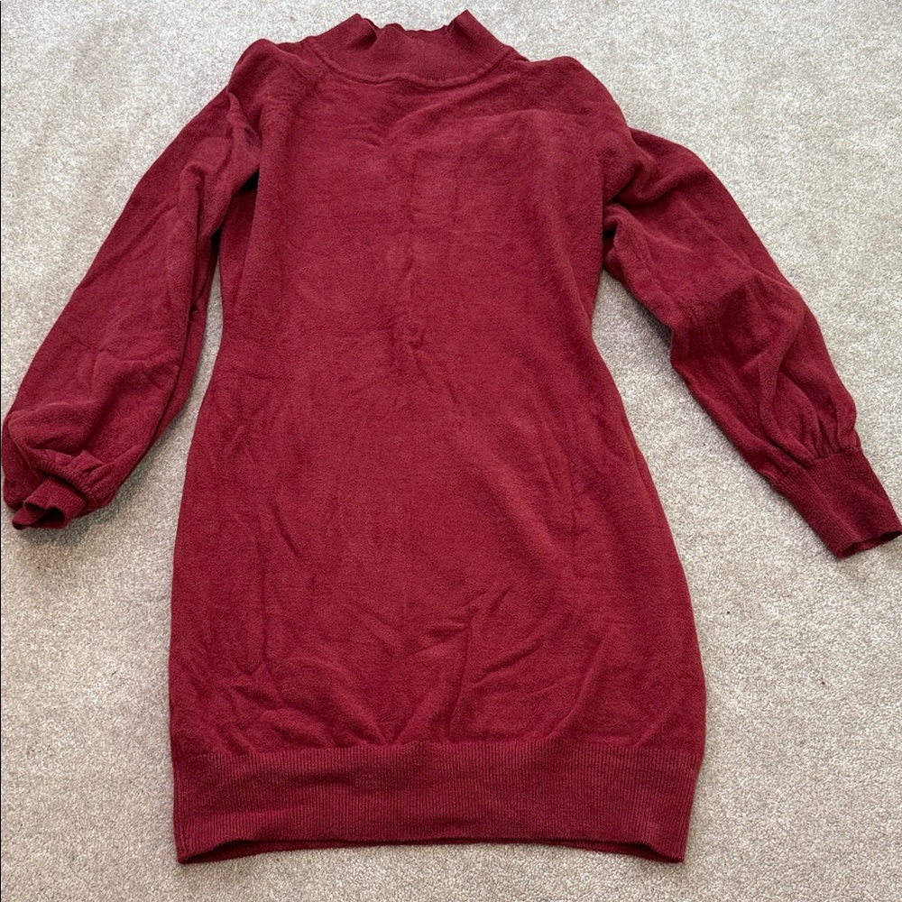 Exlura Cranberry Knit Sweater Dress